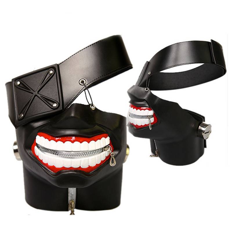 US Seller New Anime Tokyo Ghoul Cosplay Prop Zipper PU Adjustable Mask MA01 
