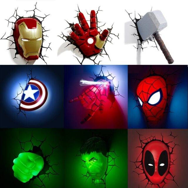 Night Light Wall Decor Room Home Decoration Marvel Gifts for Kids